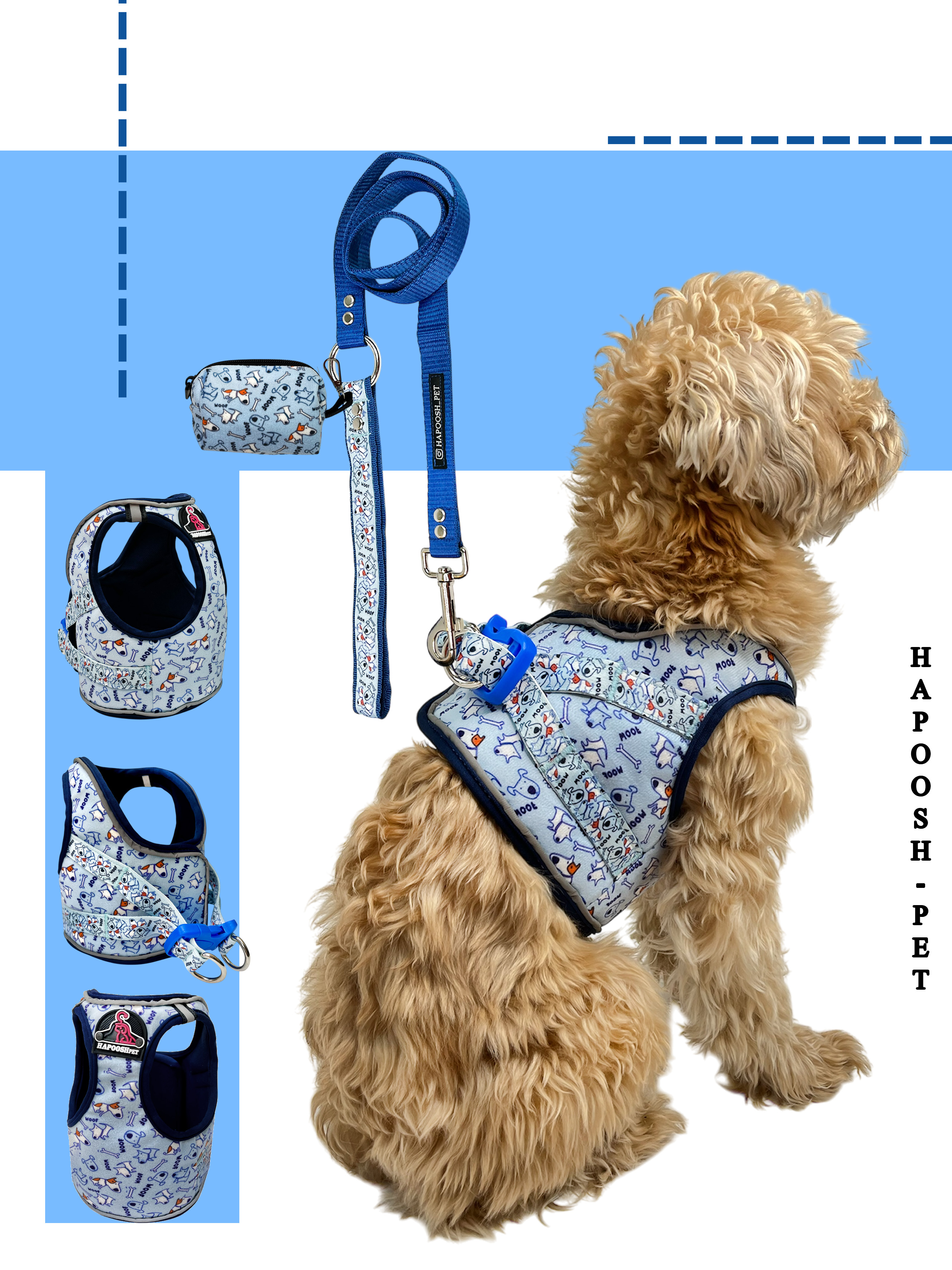 قلاده تنی لباسی هارنس (Harness) WOOF