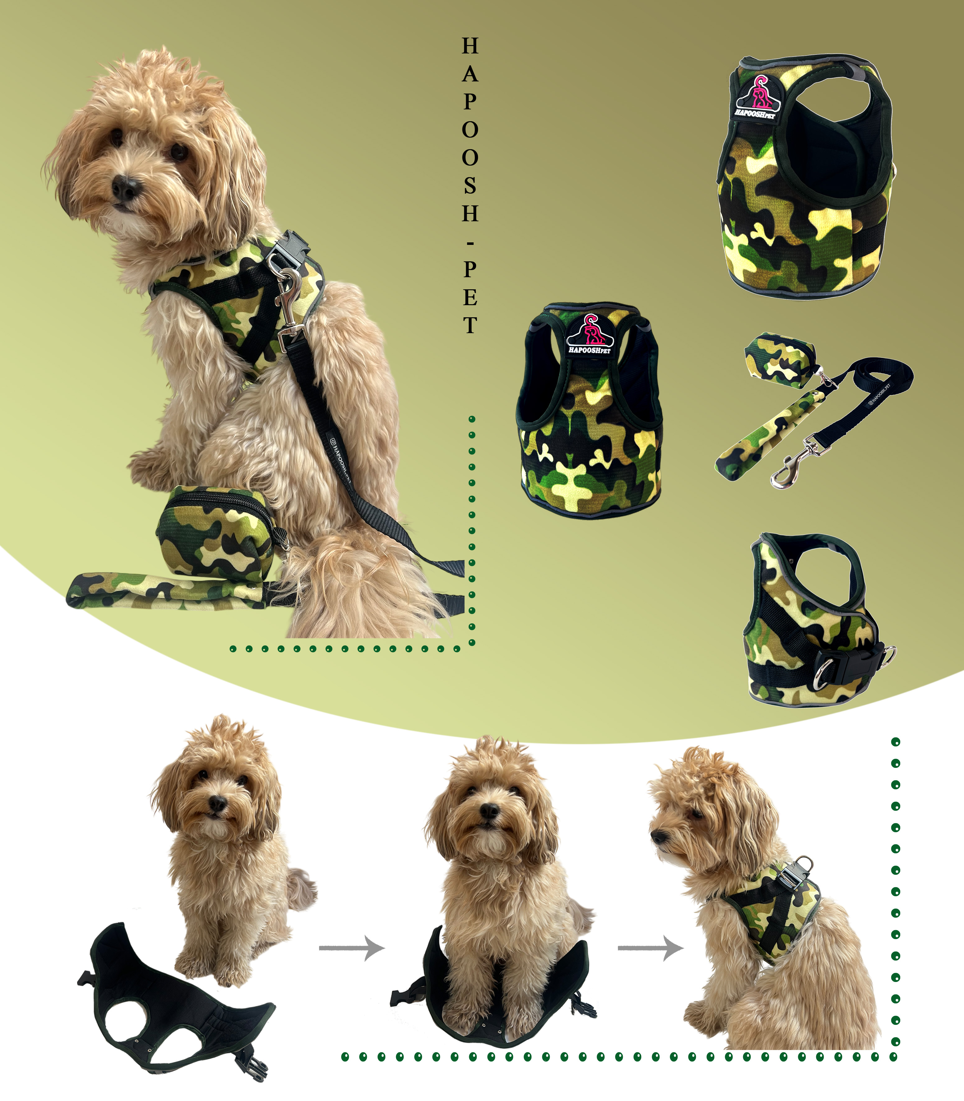 قلاده تنی لباسی هارنس (Harness)  ارتشی