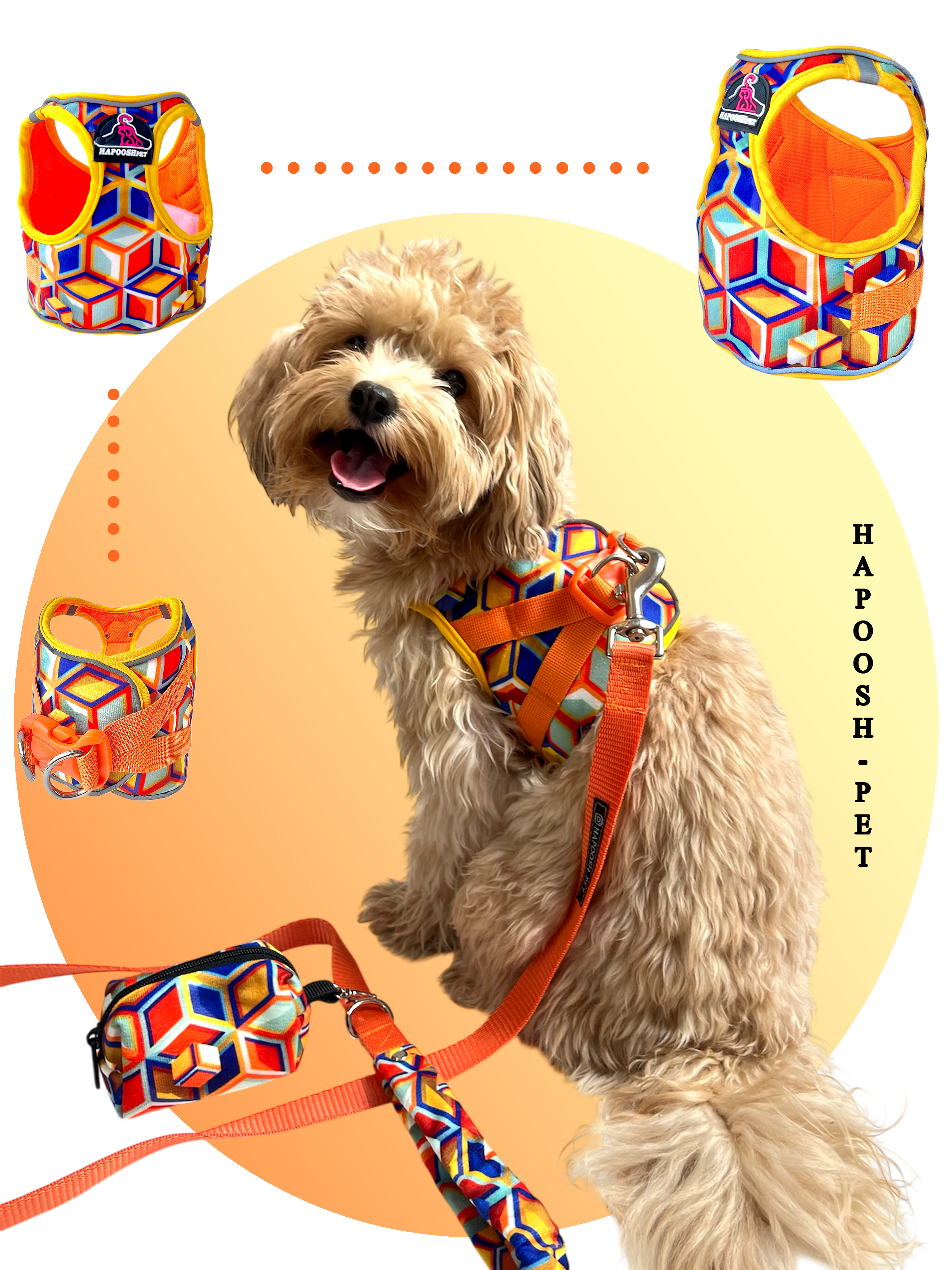 قلاده تنی لباسی هارنس (Harness) مکعبی